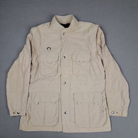 Tilley Expedition Jacket Mens Large Khaki Canvas 2-in-1 Vest